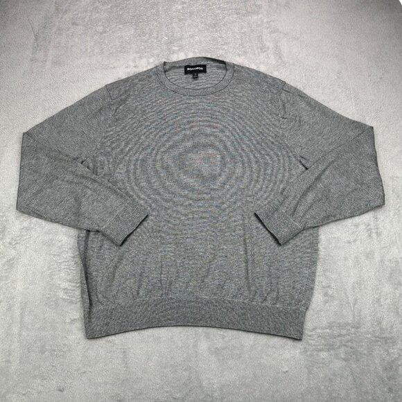 Bonobos Crewneck Sweater Mens Large Gray Slim Fit Knit Pullover Soft Long Sleeve - Picture 1 of 10